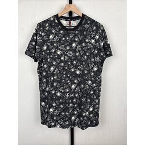 NEW Ay Guey Rococo Tee Shirt Mens Medium Black Gray Skulls All Over Print Cotton